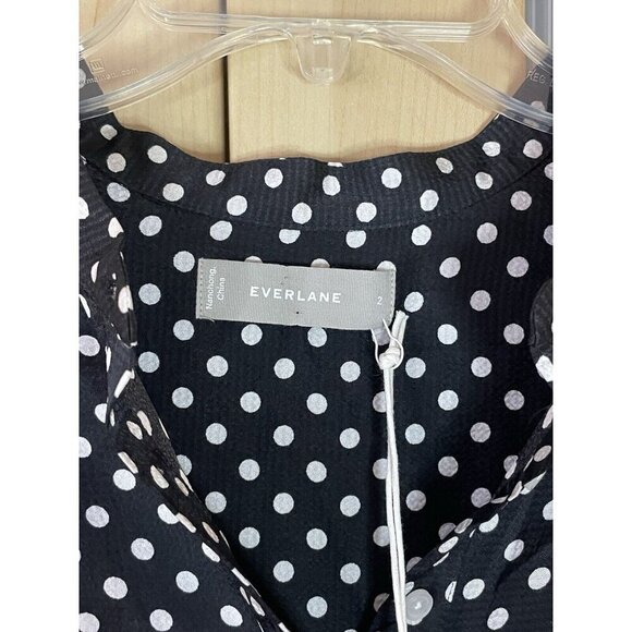 Everlane Polka Dot Oversized Shirt Sz 2 Popover Blouse Party Career Casual - Picture 3 of 6